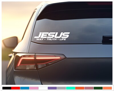 Jesus Way Truth Life Window Decal | Christian Decal | Christian Gift | Religious Gift | Christian Sticker - image1